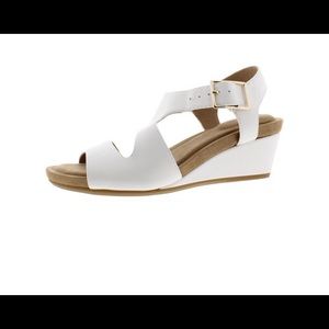 White wedge sandals